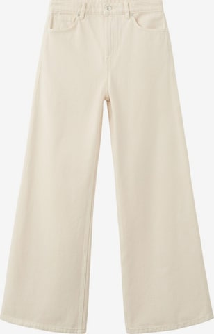 MANGO Wide Leg Farkut 'Belle' värissä beige: etupuoli