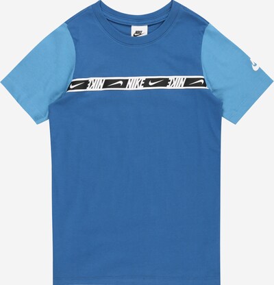 Tricou Nike Sportswear pe albastru / albastru deschis / negru / alb, Vizualizare produs