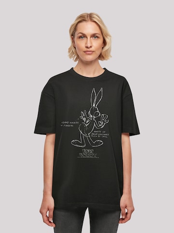 F4NT4STIC T-Shirt 'Looney Tunes Trickfilm Serie Cartoon Bugs Bunny' in Schwarz: predná strana