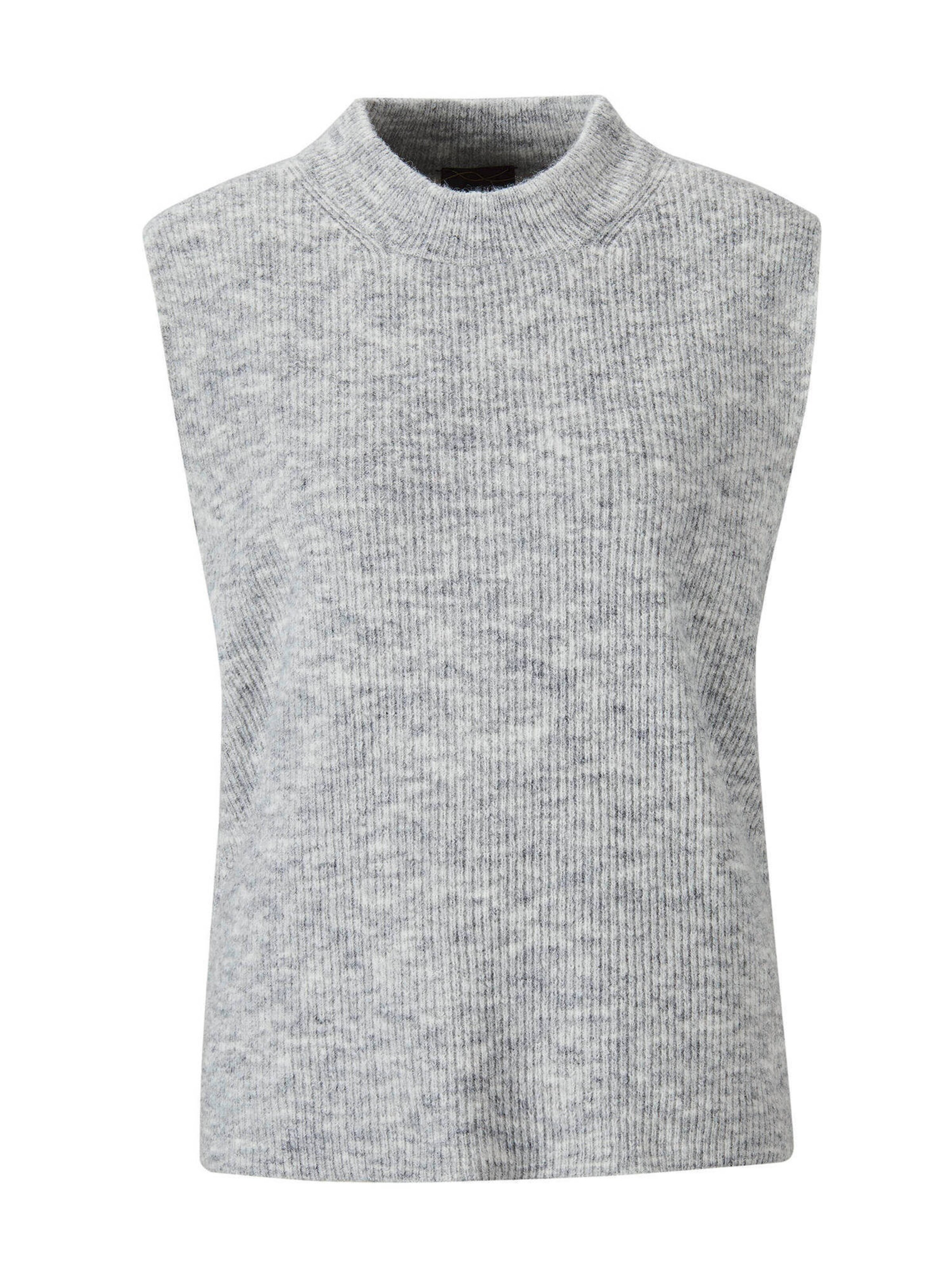 Goldner Strickweste in Grau: Vorderseite