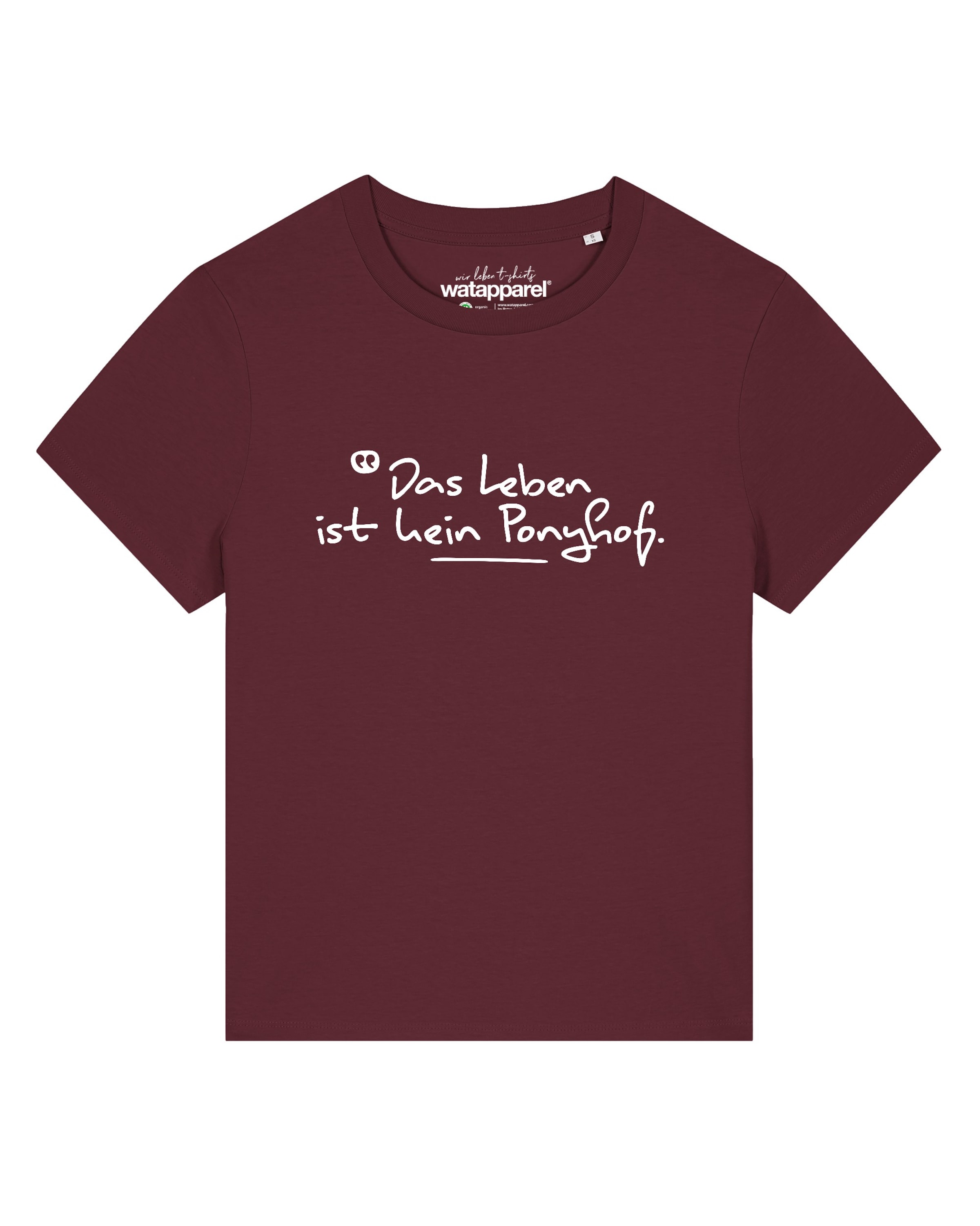 Maglietta 'Das Leben Ist Kein Ponyhof' di Watapparel in rosso: frontale