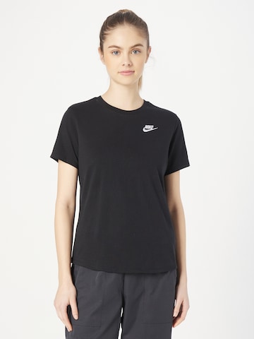 Nike Sportswear Тениска 'Club Essential' в черно: отпред