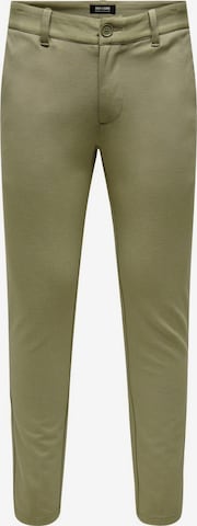 Skinny Pantaloni chino 'Mark' di Only & Sons in verde: frontale