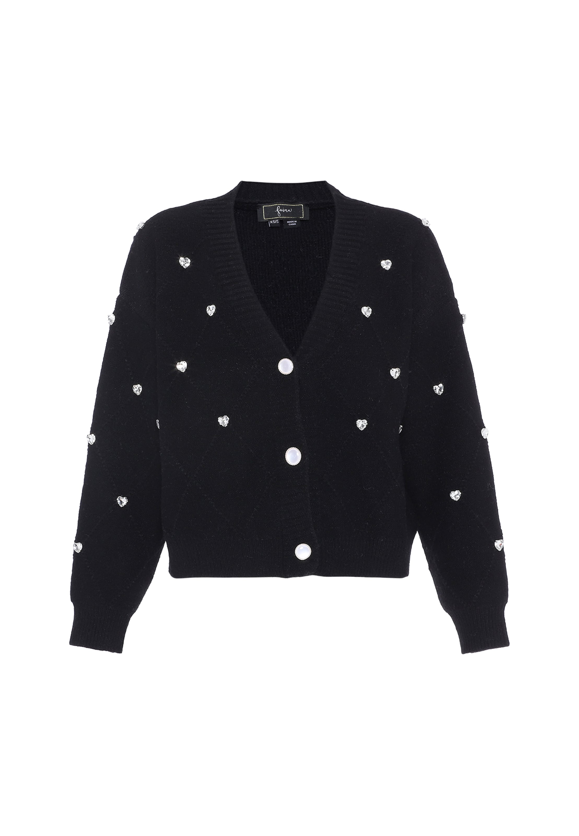 faina Neuletakki värissä musta: etupuoli