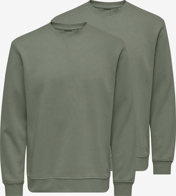 Only & Sons Sweatshirt 'Connor' in Green: front