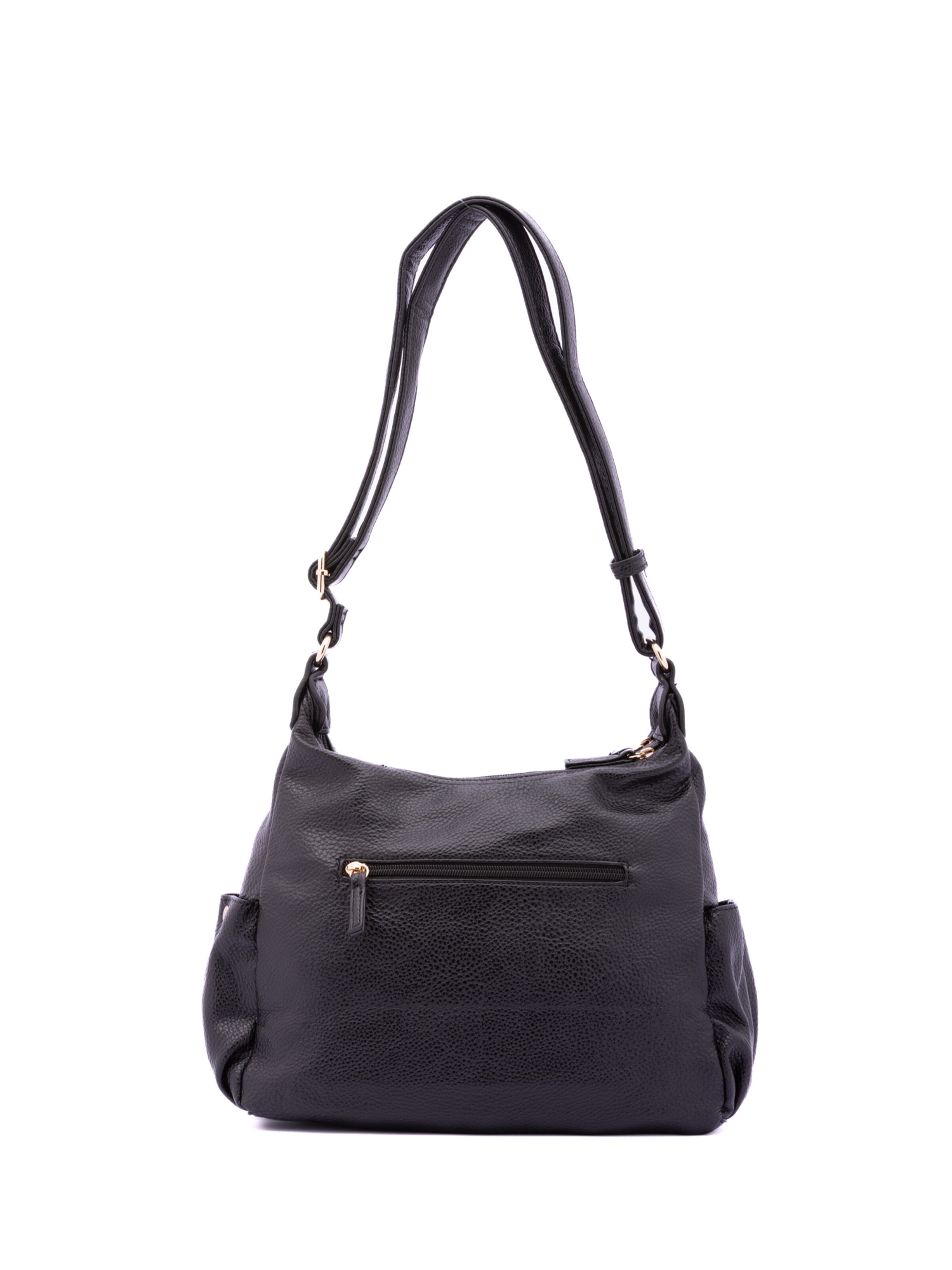 Borsa a spalla 'Borsa a Spalla Donna Ecopelle - Zip e Tasche Multiple' di B. Cavalli in nero