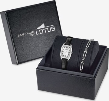 Montre à affichage analogique Lotus en argent : devant