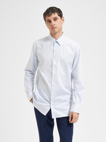 SELECTED HOMME Slim fit Businessskjorta 'NATHAN' i blå: framsida
