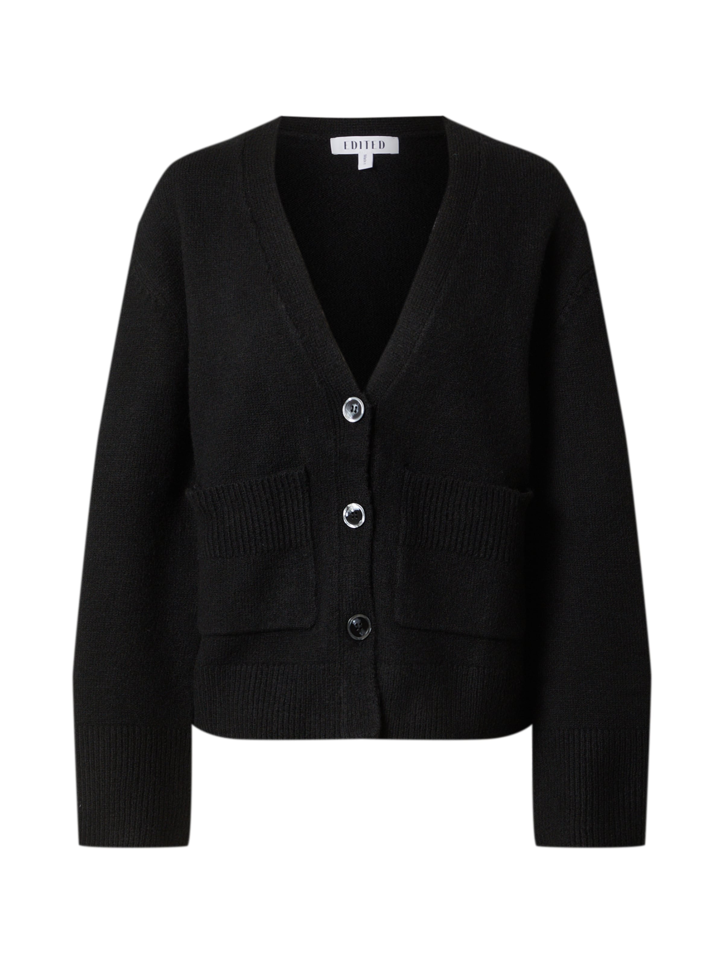 EDITED Knit Cardigan 'Carmi' in Black: front
