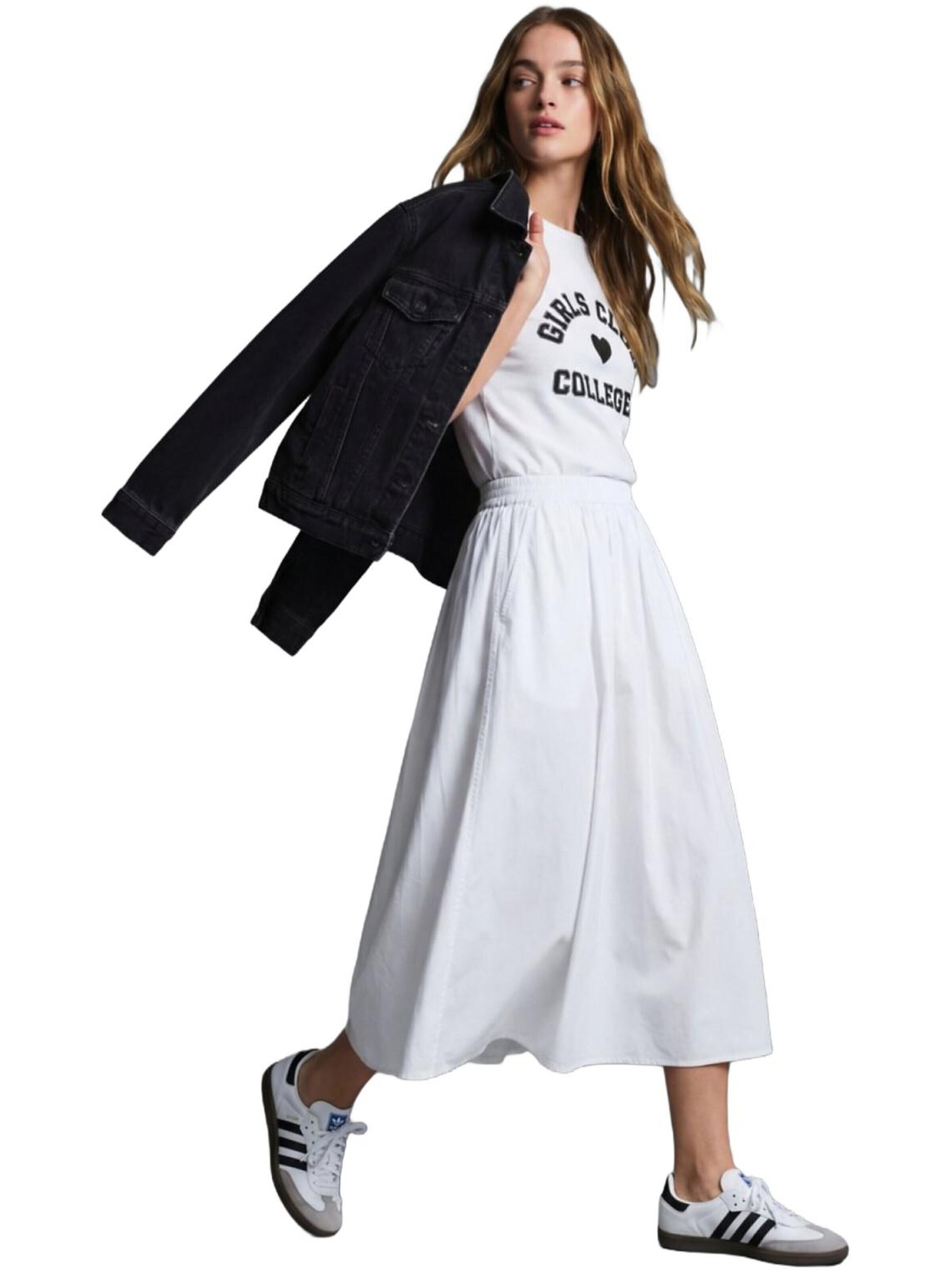 LTB Jeans Rock 'LTB Jeans Damen-Rock mit elastischem Bund, Basic-Langrock'‌‌‌‌‌‌‌‌‌‌ in Weiß: Vorderseite