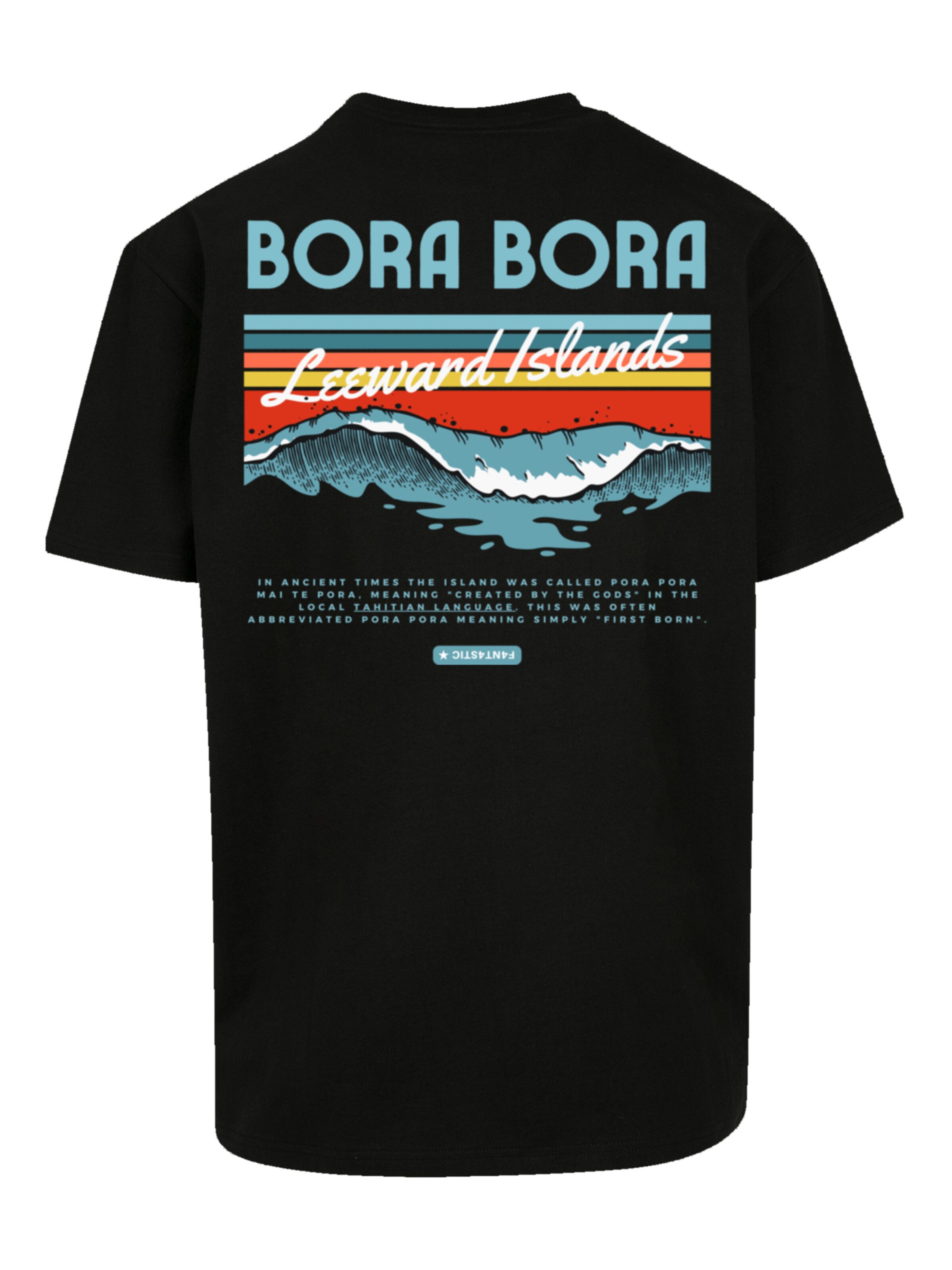 F4NT4STIC T-Shirt 'Bora Bora Leewards Island' in Schwarz: Vorderseite