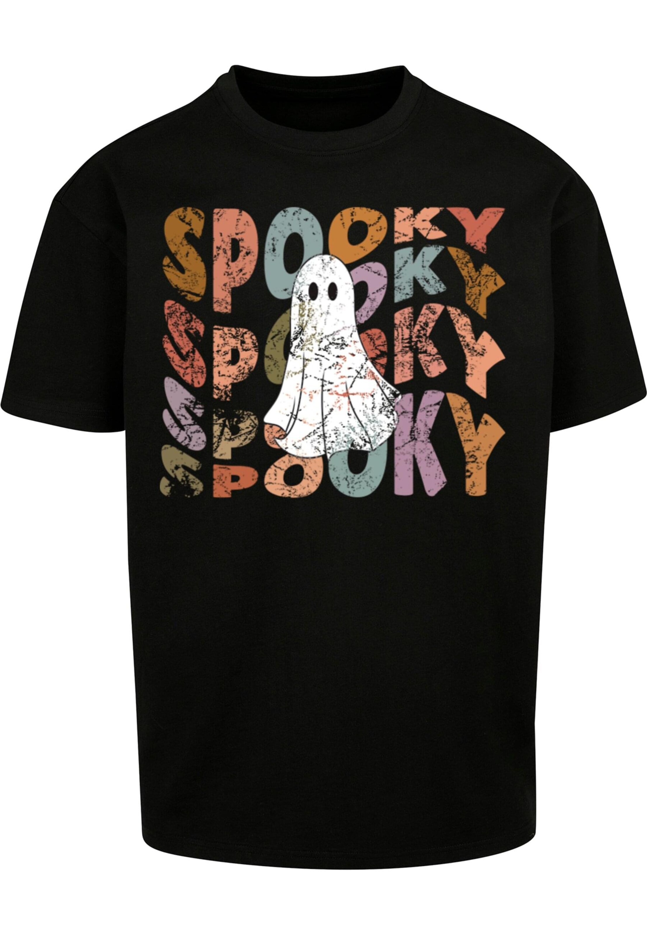 Merchcode Shirt 'Halloween - Spooky Ghost' in Black: front