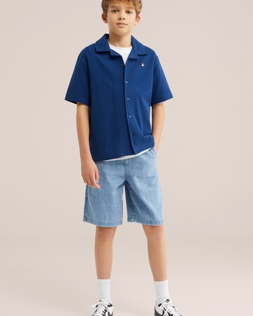 WE Fashion Regular Fit Skjorte i blå