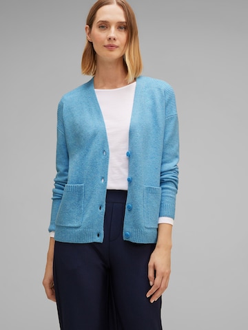 STREET ONE Knit Cardigan in Blue: front