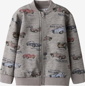 NAME IT - Sudadera con cremallera en gris: frente