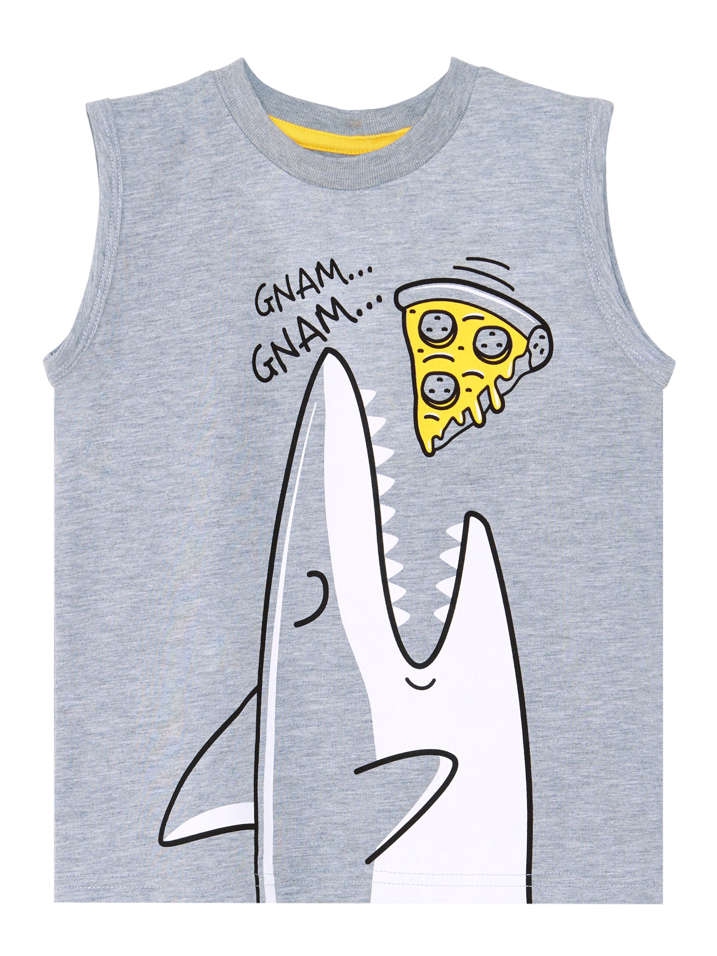 Denokids Trainingspak 'Shark & Pizza' in Grijs