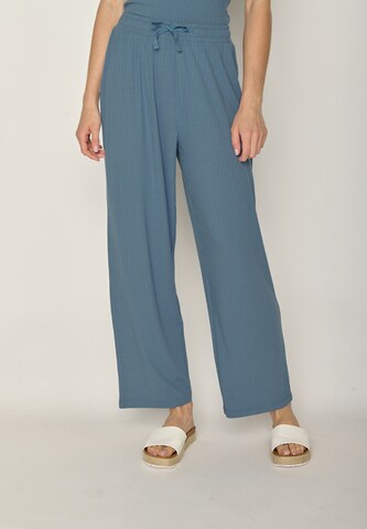 GREENBOMB Wide leg Trousers in Blue: front