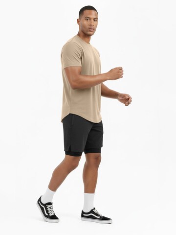 SIXLAB Shirt 'Round T-Shirt' in Beige