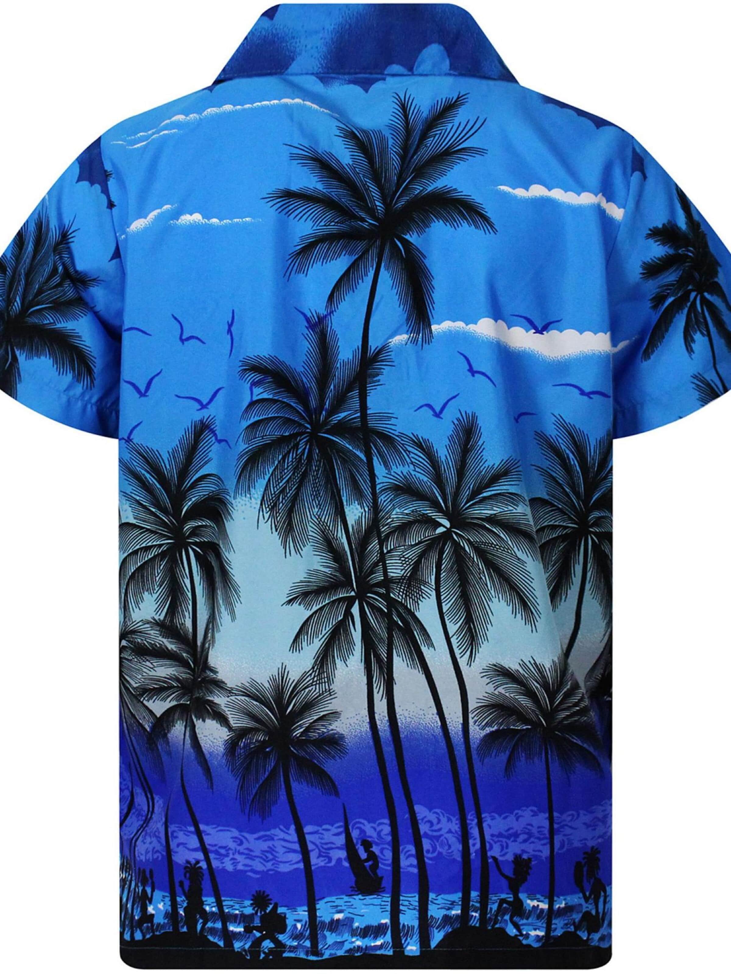 King Kameha Shirt 'Beach' in Blauw