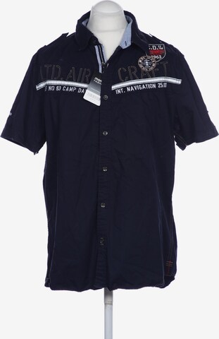 CAMP DAVID Button Up Shirt in XL in Blue: front