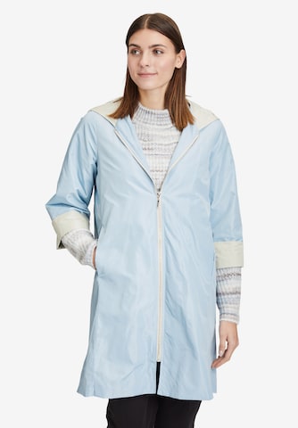 Amber & June Between-Seasons Coat in Blue: front