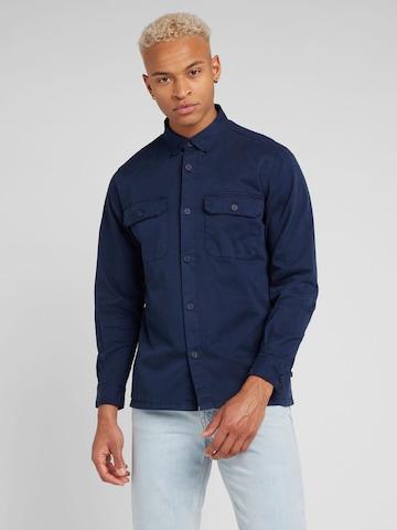 QS Regular fit Button Up Shirt in Blue: front