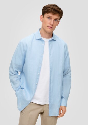 Coupe regular Chemise s.Oliver BLACK LABEL en bleu : devant