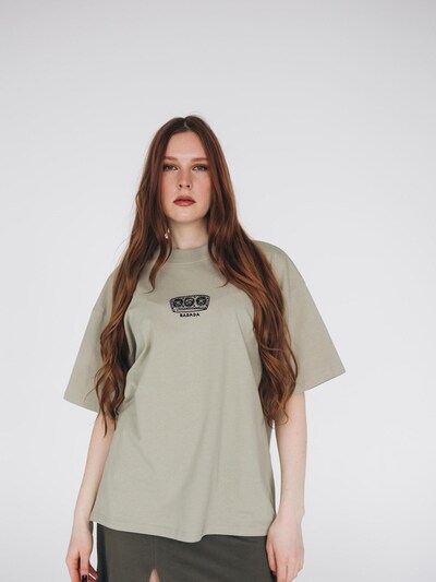 RADADA T-shirt oversize en XS en pierre, Vue avec produit
