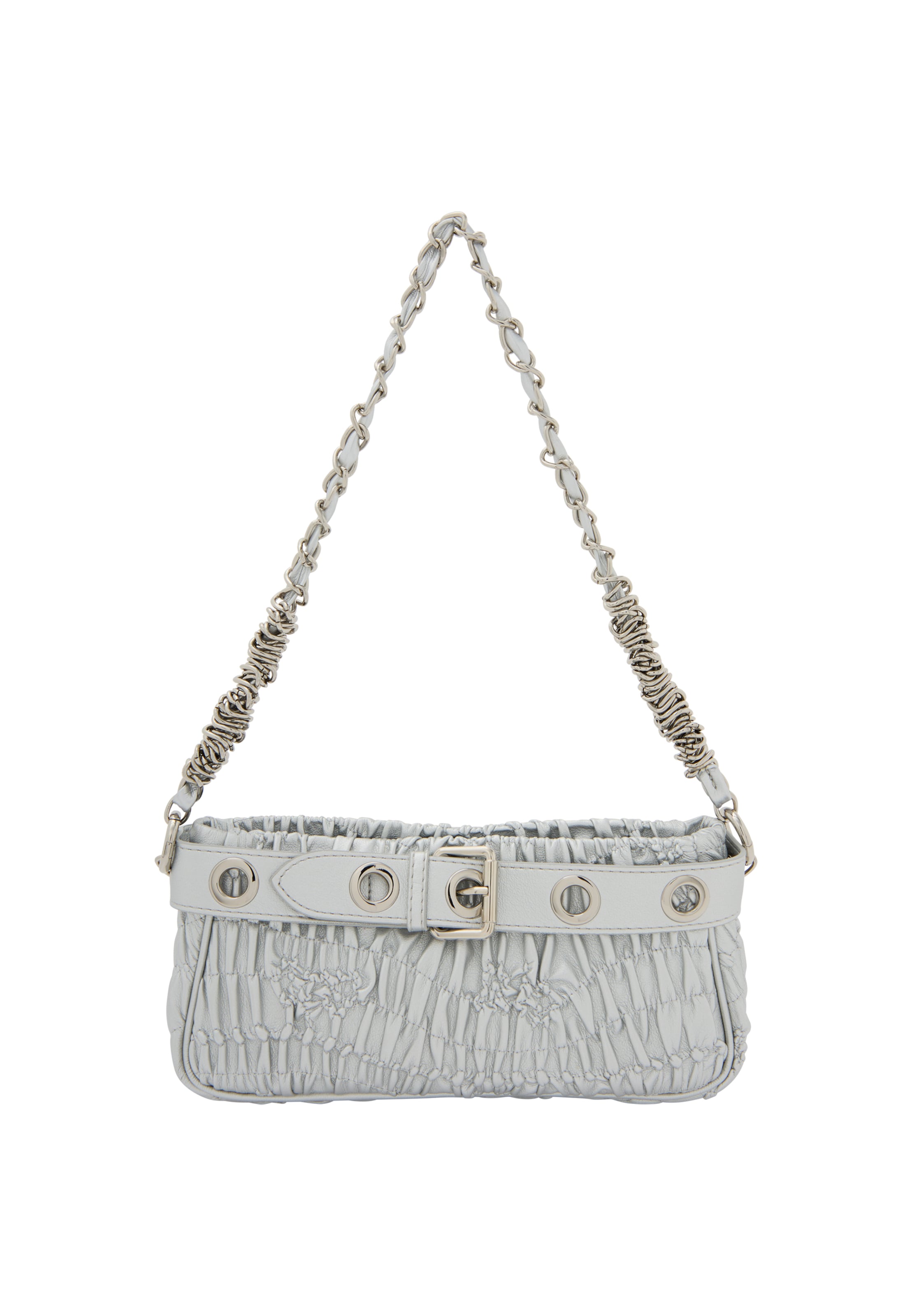 faina - Mala de ombro em prata: frente