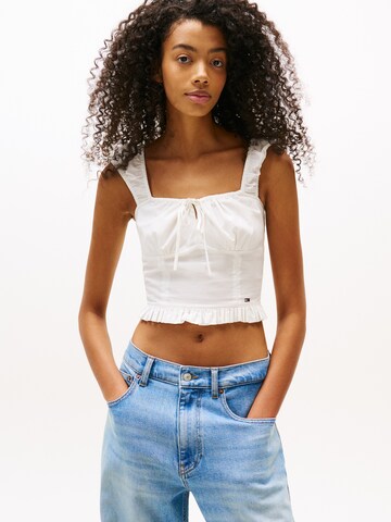 Camicia da donna di Tommy Jeans in bianco: frontale