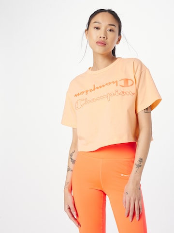Champion Authentic Athletic Apparel Λειτουργικό μπλουζάκι σε πορτοκαλί: μπροστά