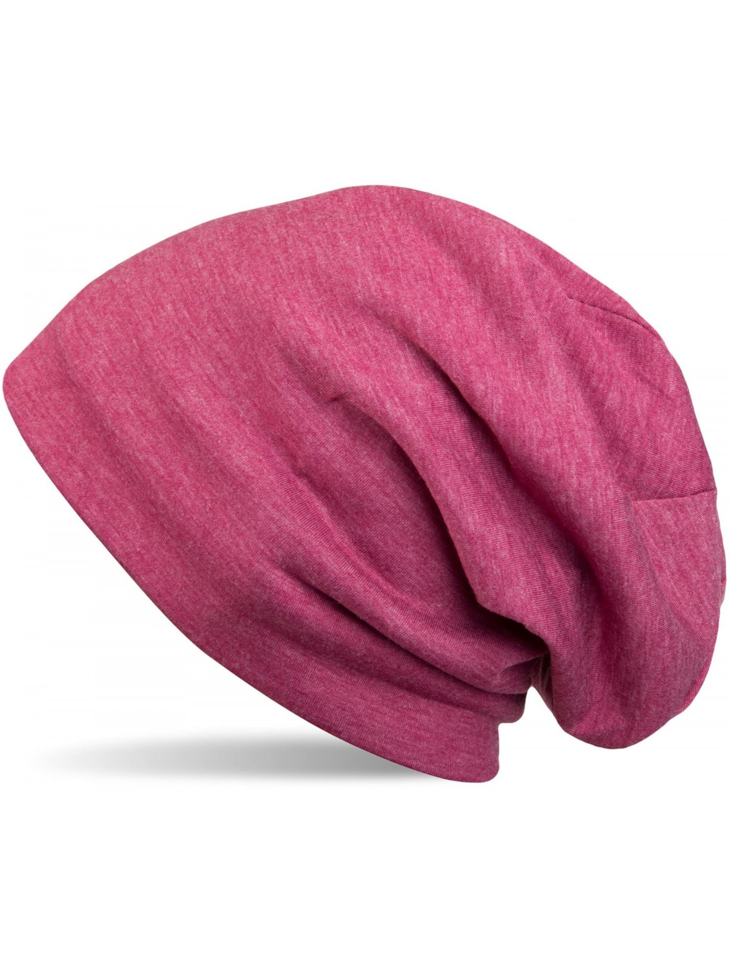 styleBREAKER Mütze 'Unifarbene Beanie Mütze mit Fleece'‌ in Pink: Vorderseite