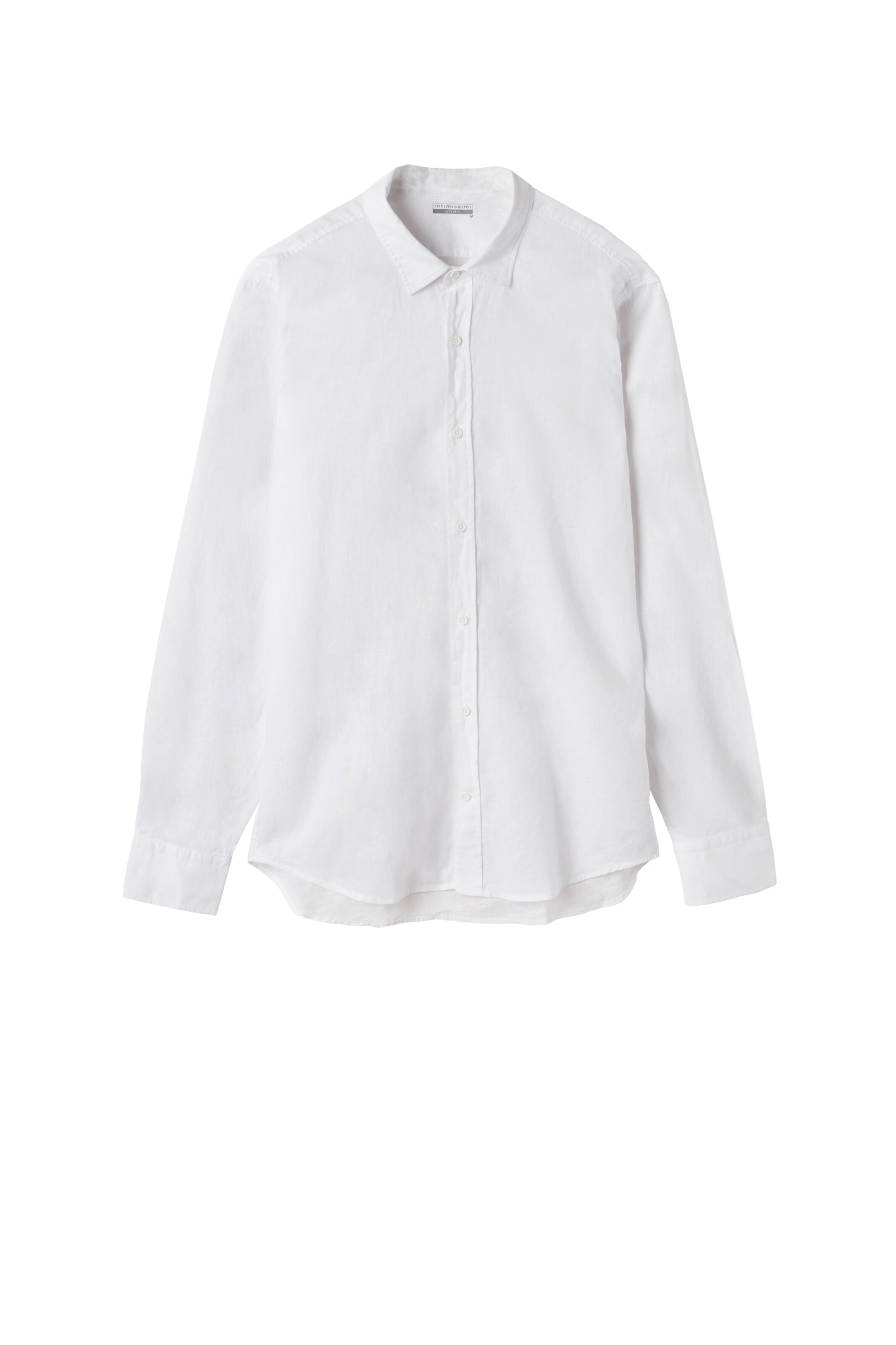 IUMAN Intimissimi Uomo Button Up Shirt in White: front