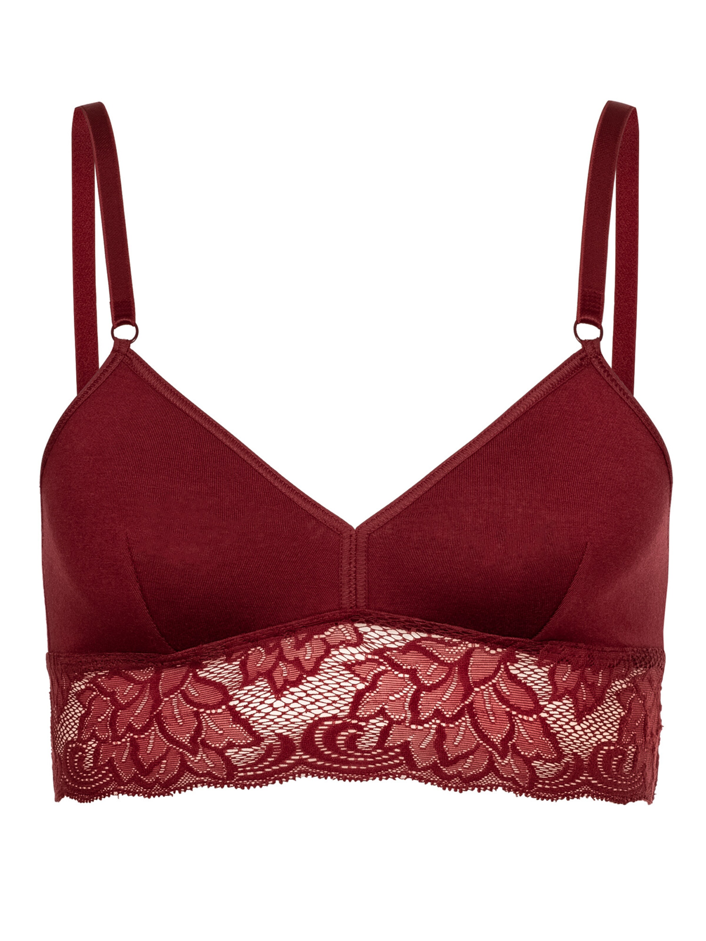 Erlich Textil Triangel BH 'Amelie' in Rood: voorkant