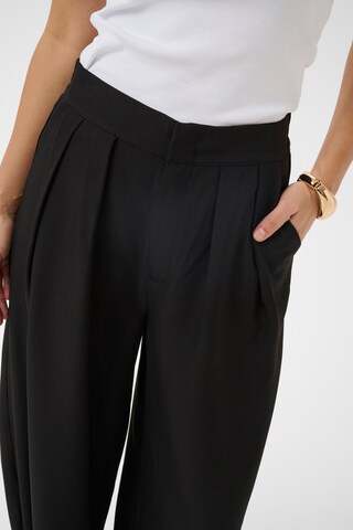 Kaffe Tapered Bandplooibroek 'KAJasmine' in Zwart