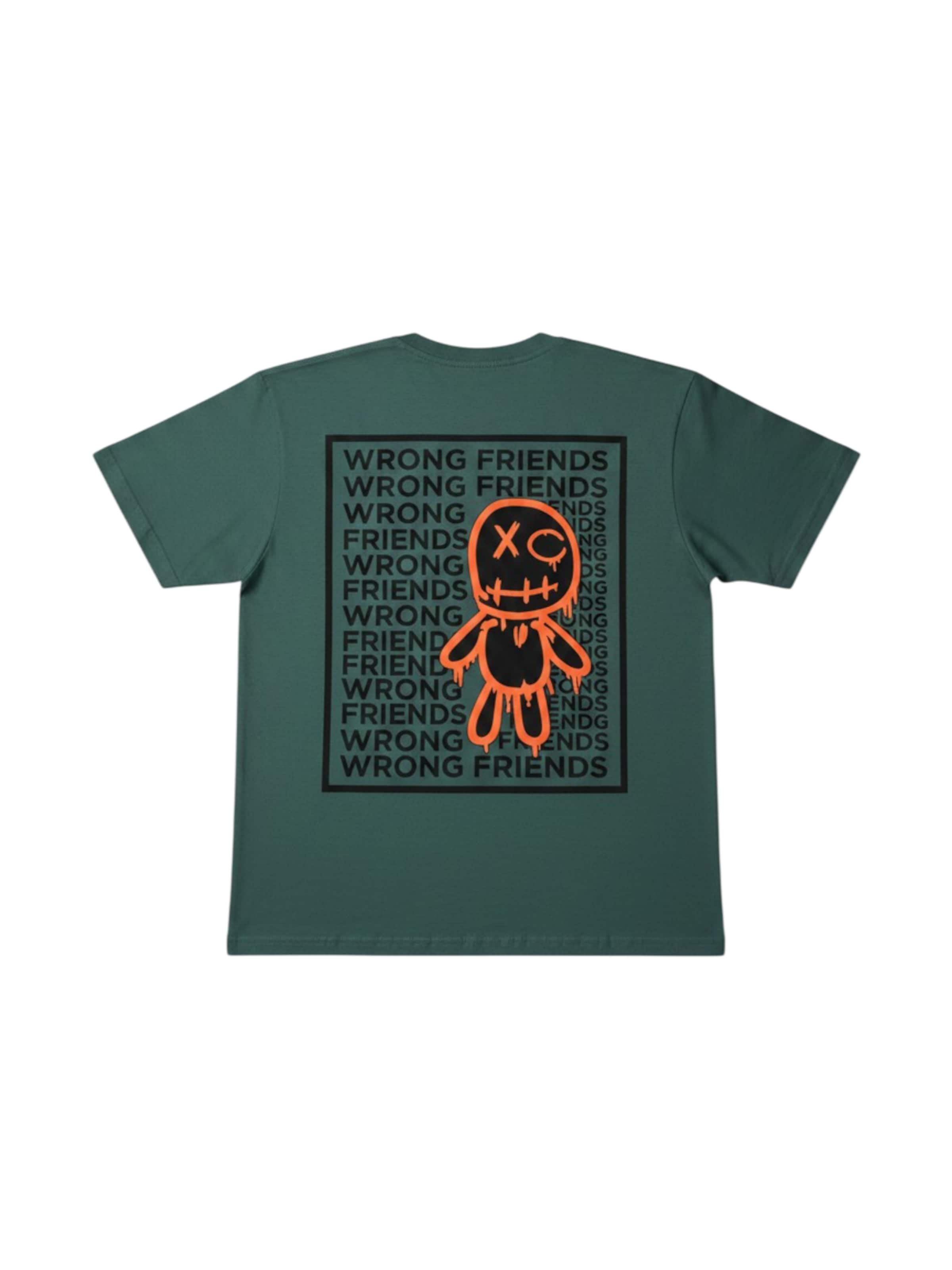 T-Shirt 'Oversize Wrong Friends T-shirt - Khaki' Kleidermafia en vert : devant
