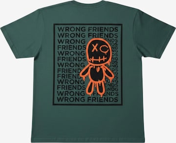 T-Shirt 'Oversize Wrong Friends T-shirt - Khaki' Kleidermafia en vert : devant