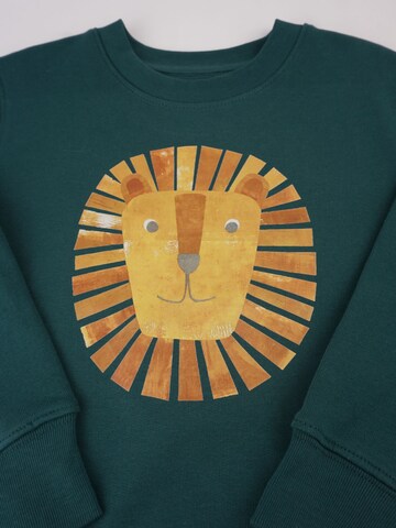 MelaDi Pullover 'Meladi Kinder Sweater aus Biobaumwolle - Löwe auf Forrest Green'‌‌‌ in Grün