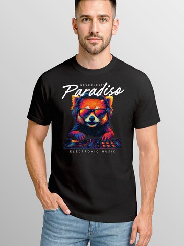 Neverless Shirt 'Dj Red Panda' in Black