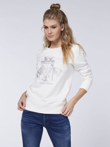 UNCLE SAM Sweatshirt in White: front