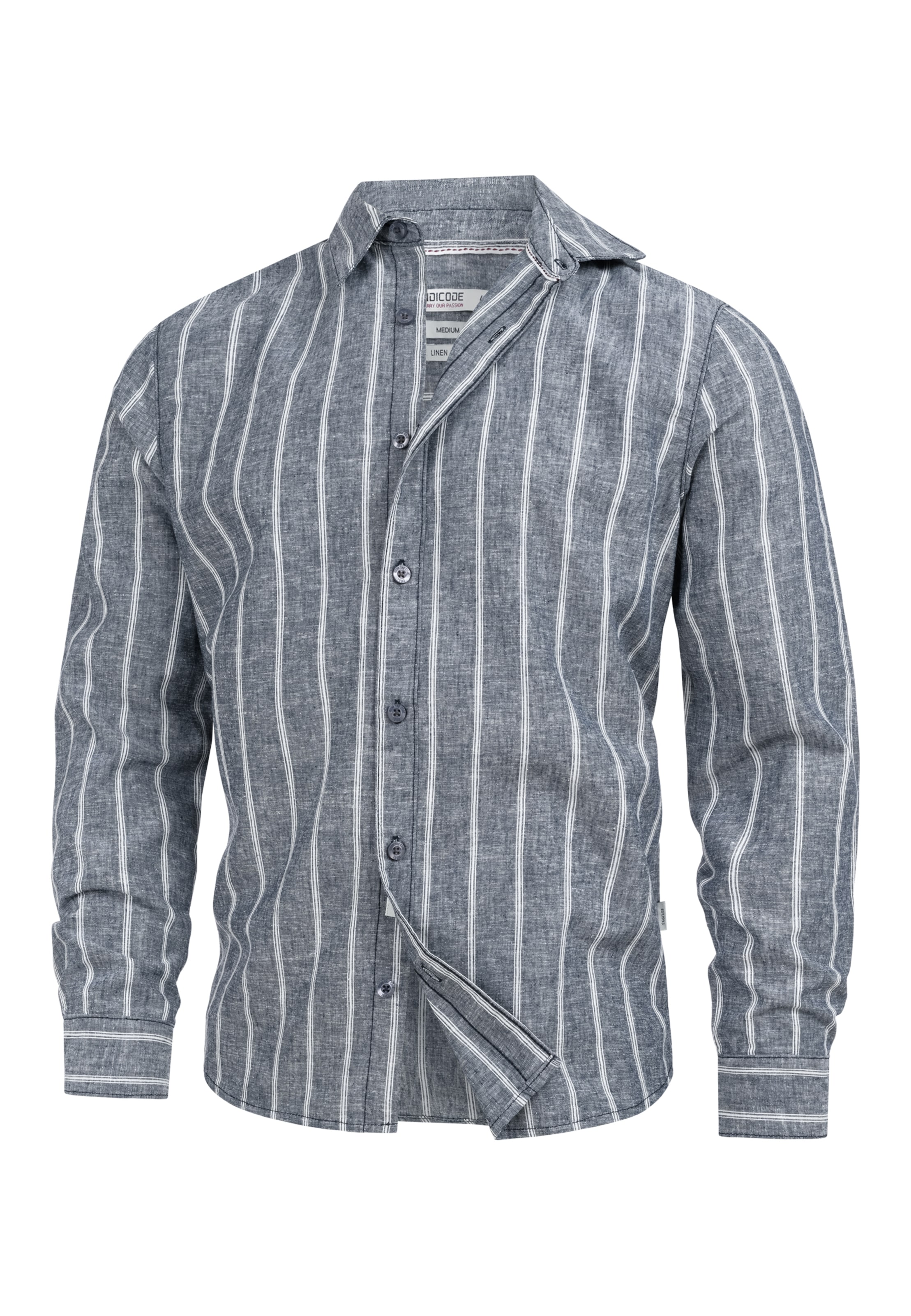 INDICODE JEANS Regular Fit Hemd 'Trypper' in Grau: Vorderseite