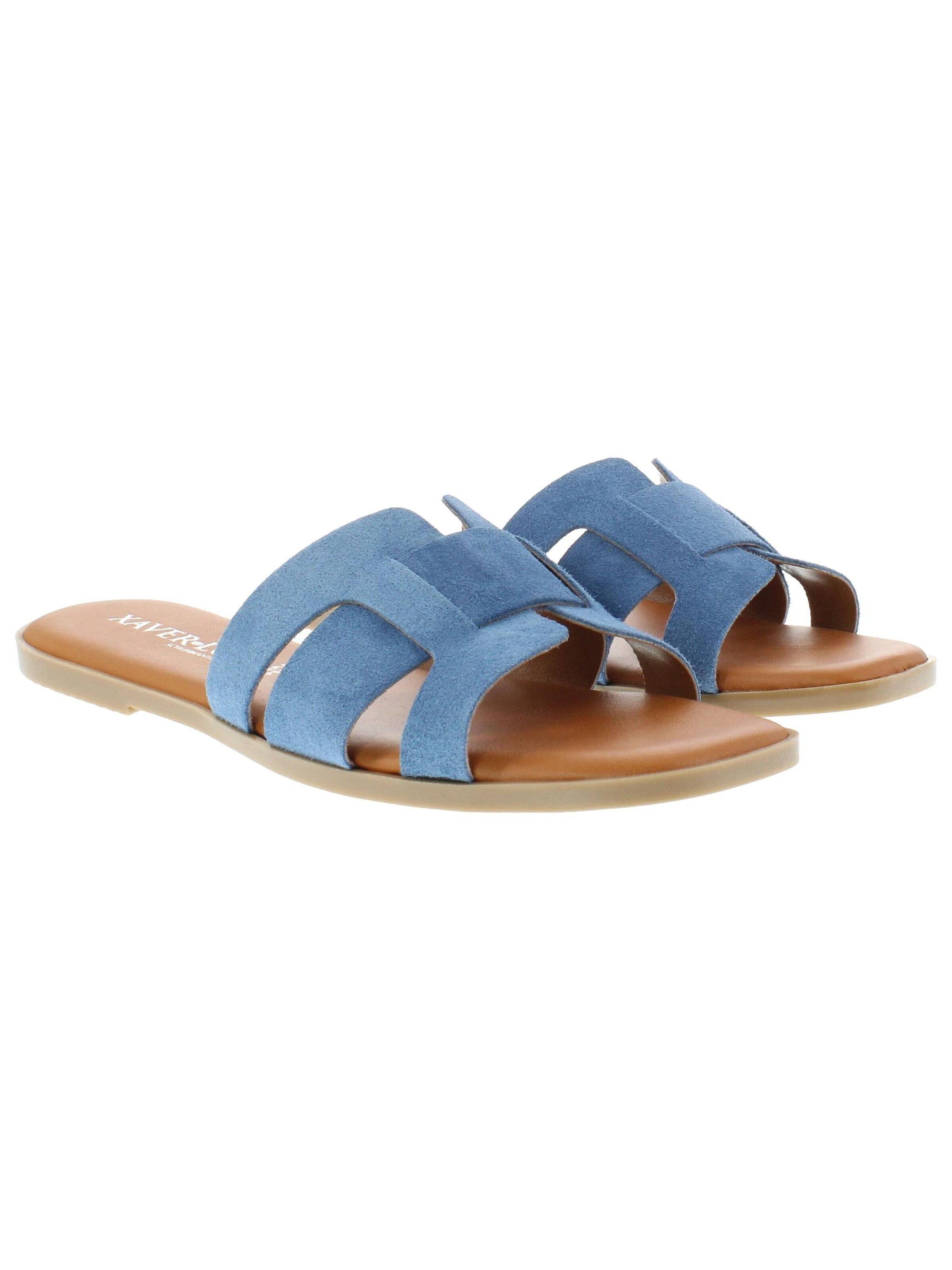 XAVER LUIS Schuhmanufaktur Mules 'Roberta' in Blue