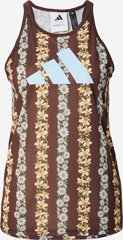 ADIDAS PERFORMANCE - Top desportivo 'FARM' em castanho: frente