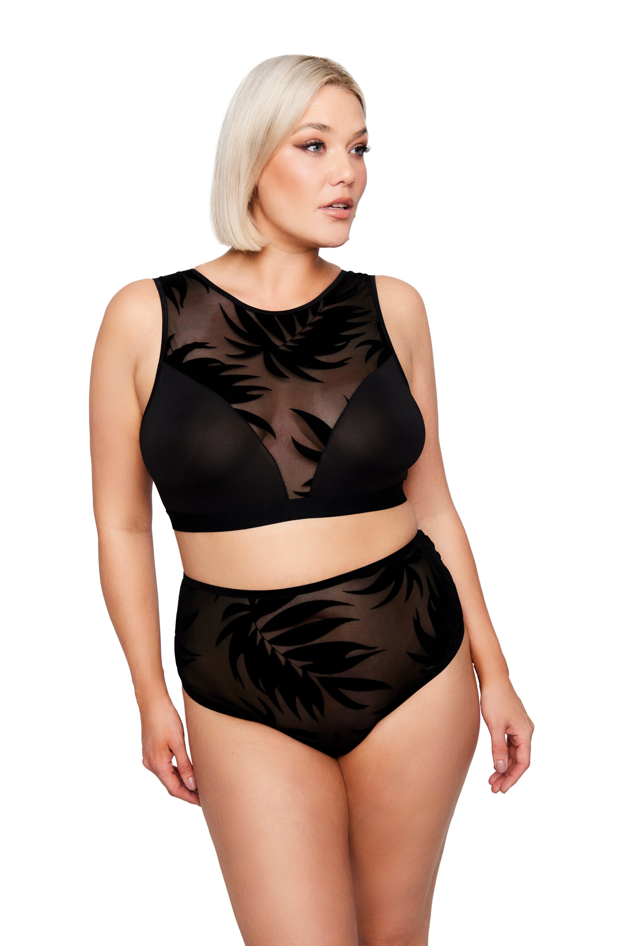 Ulla Popken T-shirt Bra in Black: front