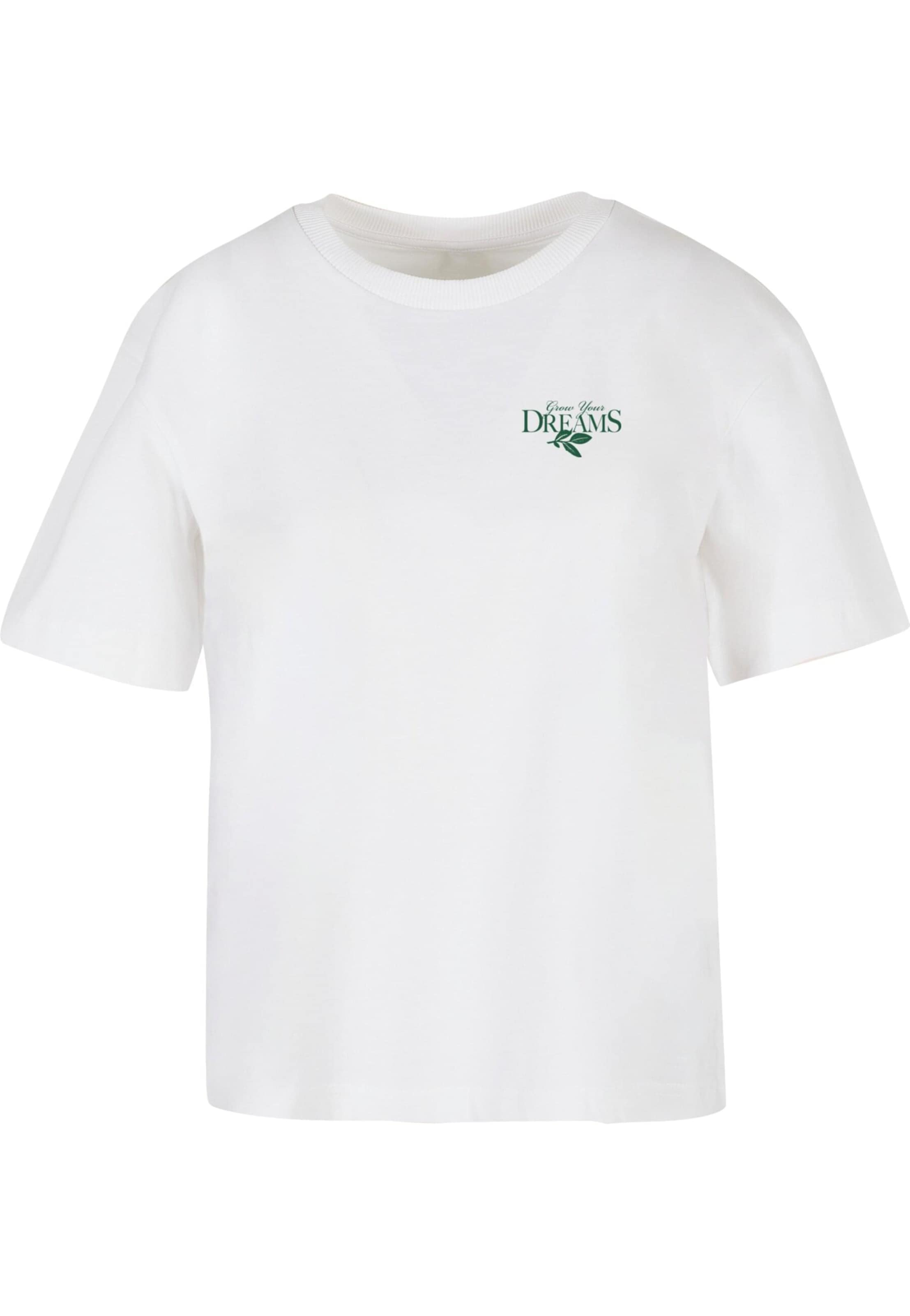 Maglietta 'Grow Your Dreams And Plants' di Miss Tee in bianco: frontale