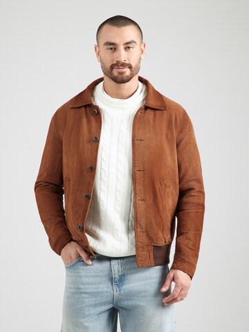 FREAKY NATION Prehodna jakna 'Ruston' | rjava barva: sprednja stran