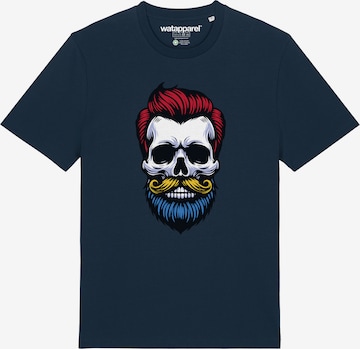 Watapparel Shirt 'Hipster Skull' in Blue: front