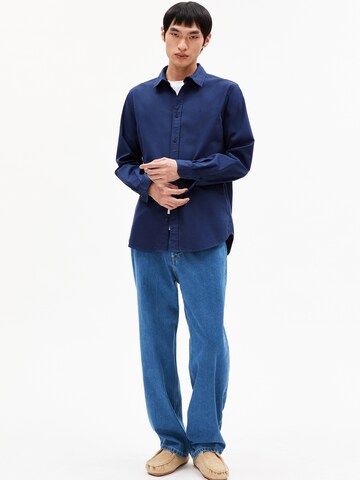 ARMEDANGELS Comfort Fit Longsleeve GIAALO OVERSHIRT in Blau