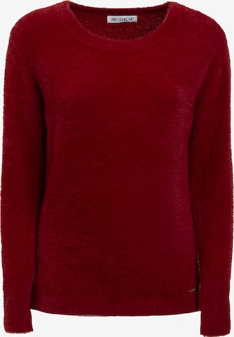raudona Influencer Megztinis: priekis