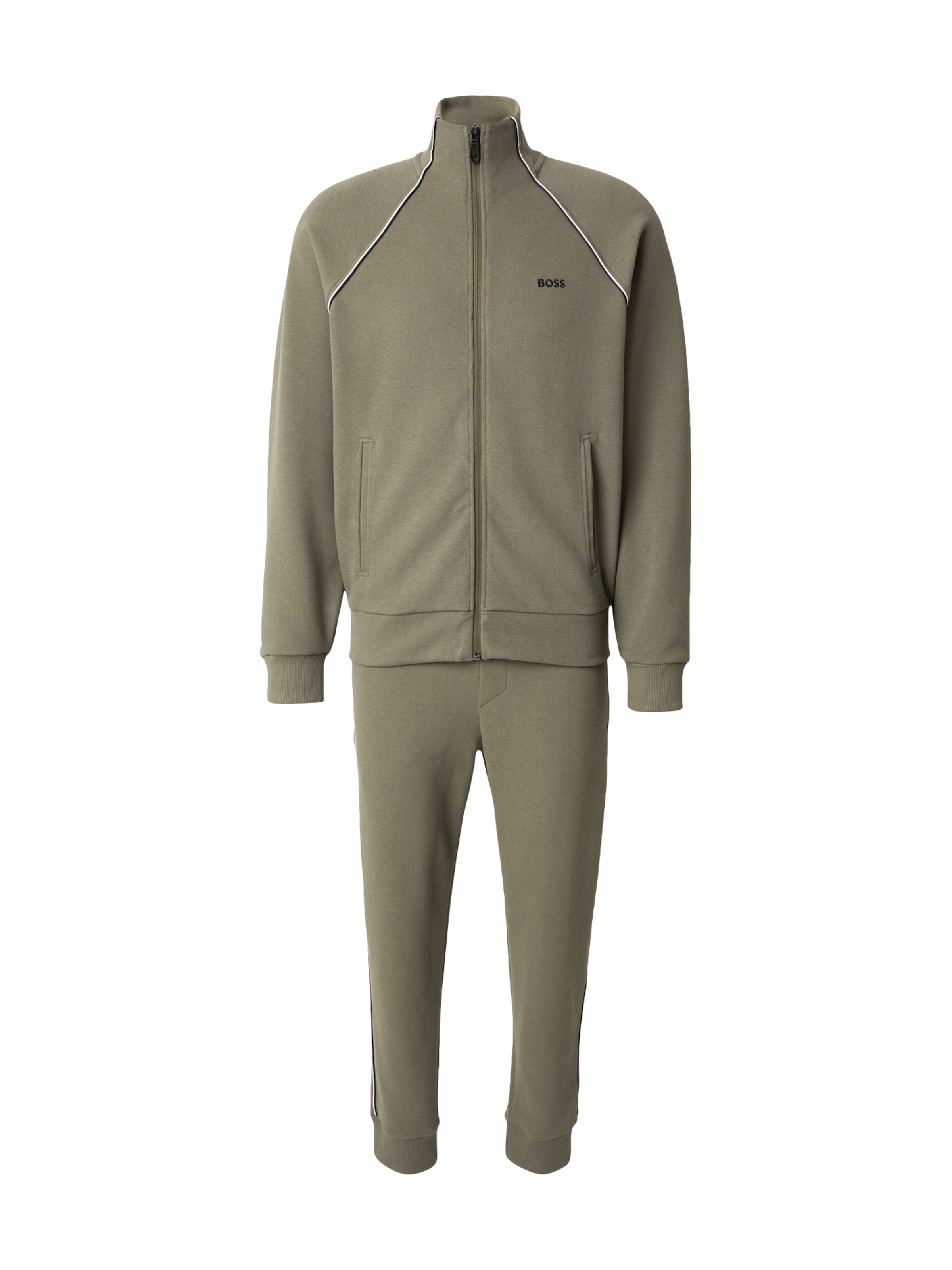 BOSS Sweatsuit in Beige: front